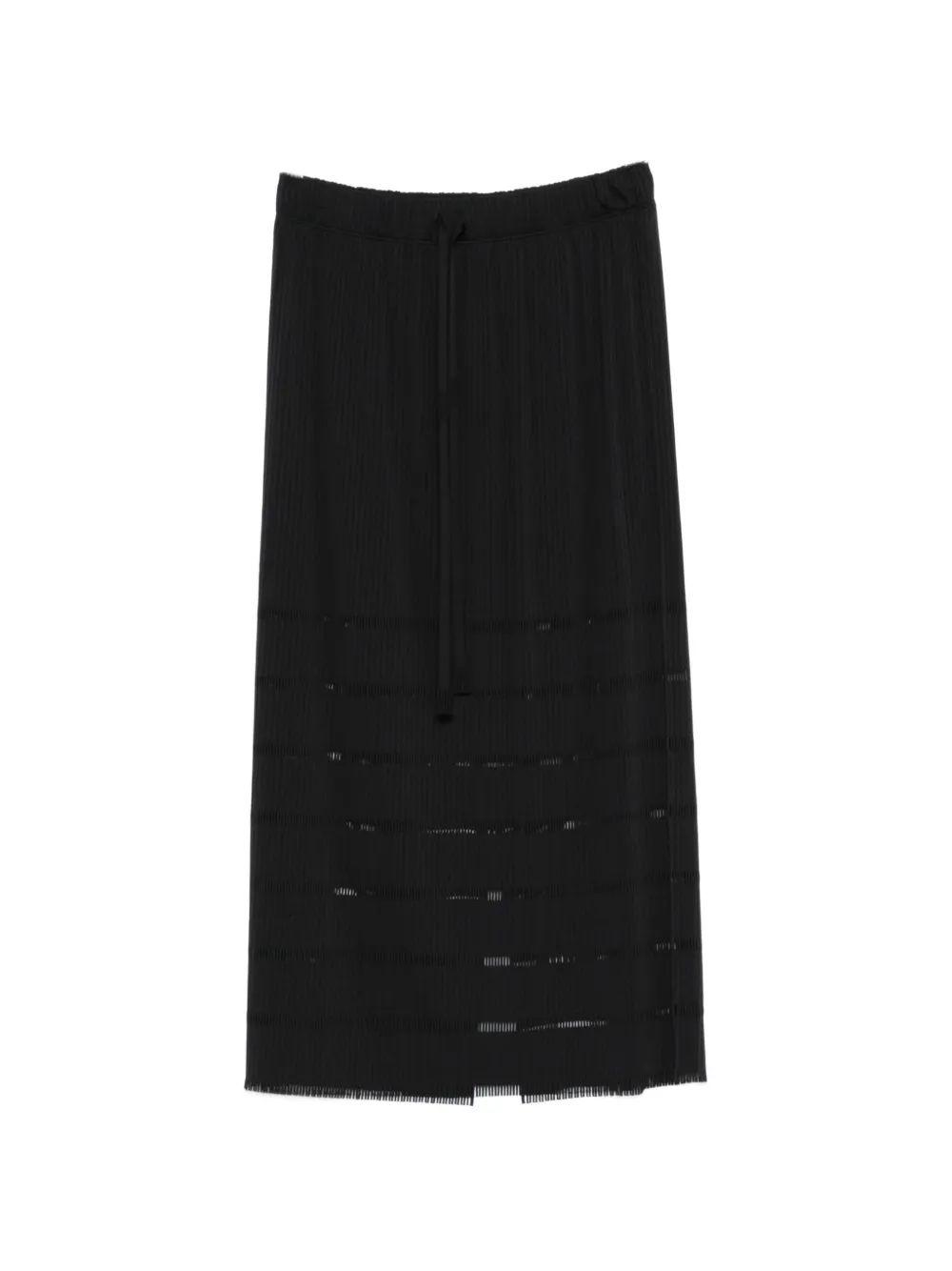 Pleats Please Issey Miyake drawstring pleated midi skirt - Nero