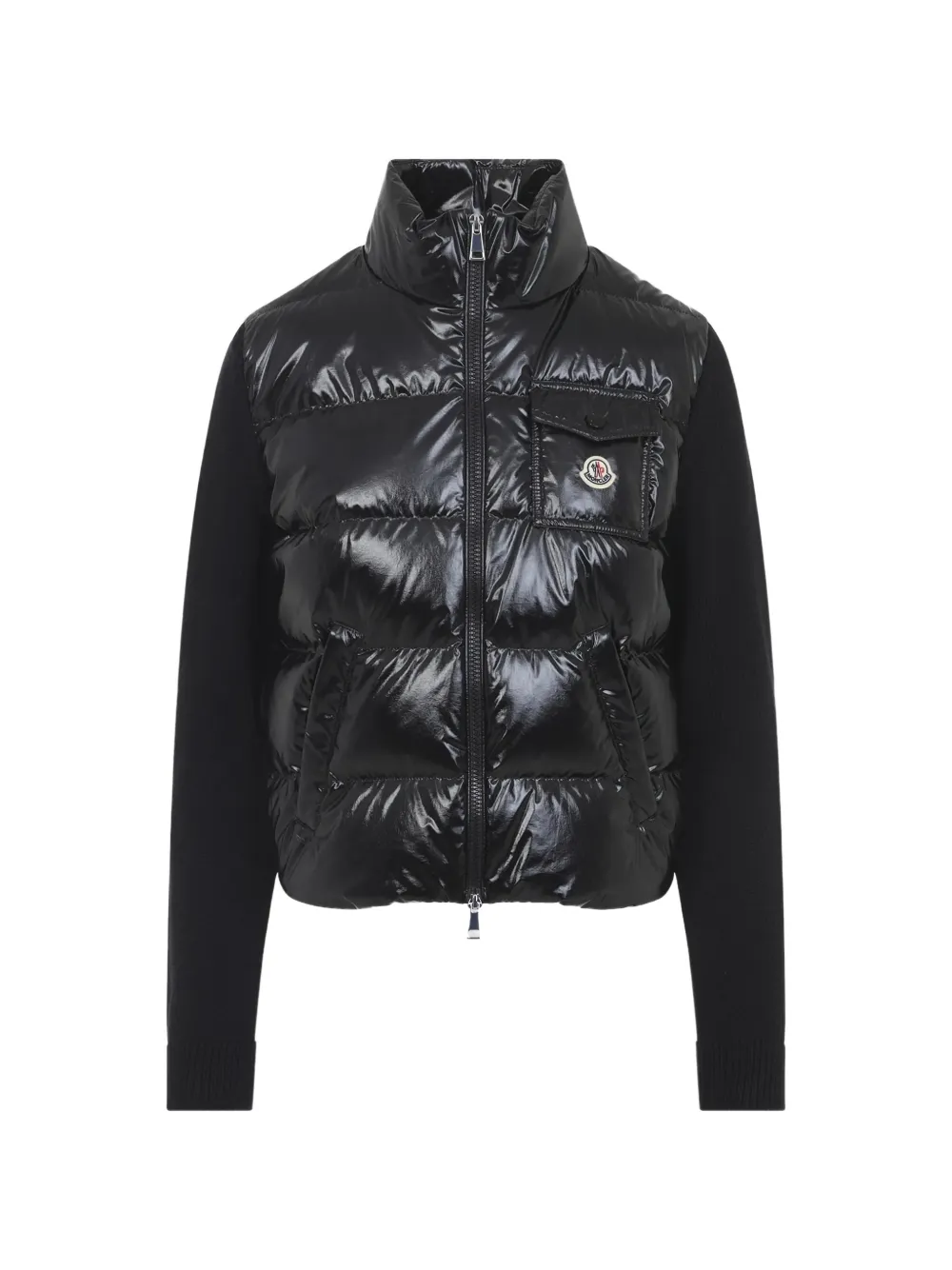 MONCLER Cardigan mit wattiertem Kragen - Schwarz