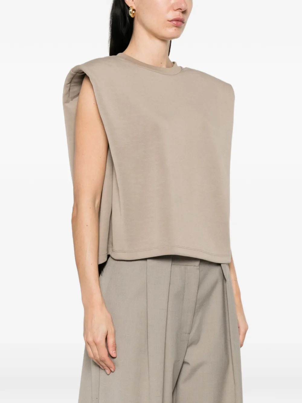  Eleh Padded Shoulders Top - Neutrals 