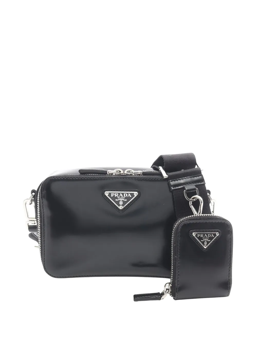 Prada Pre-Owned 2013-2026 Patent Leather Brique crossbody bag - Nero
