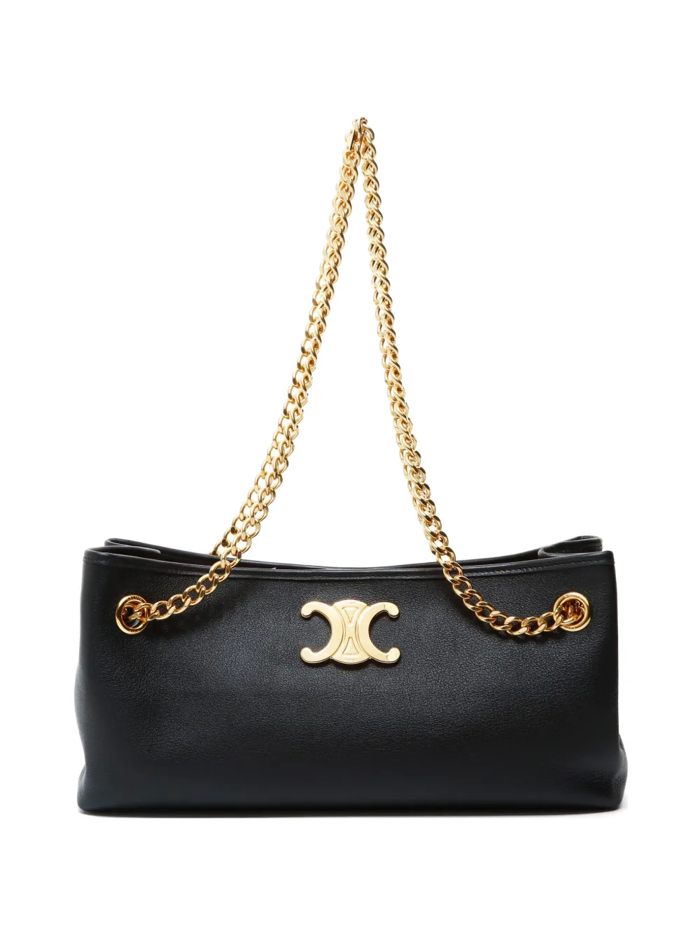 Celine Pre-Owned 2023 Triomphe Newspaper chain shoulder bag - Nero