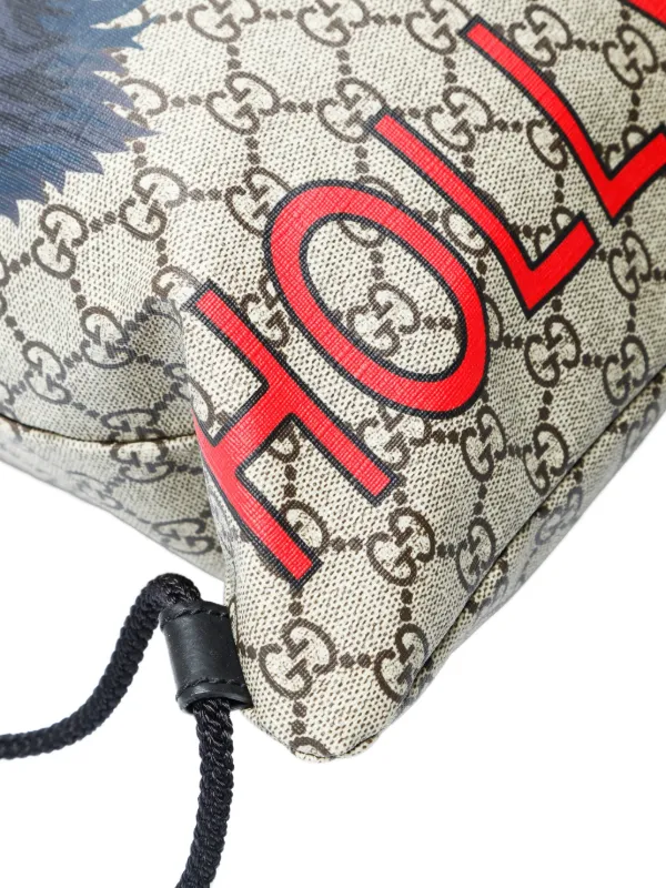 Gucci GG Supreme Drawstring Wolf Backpack 34662920_65854906_600.jpg main image 4