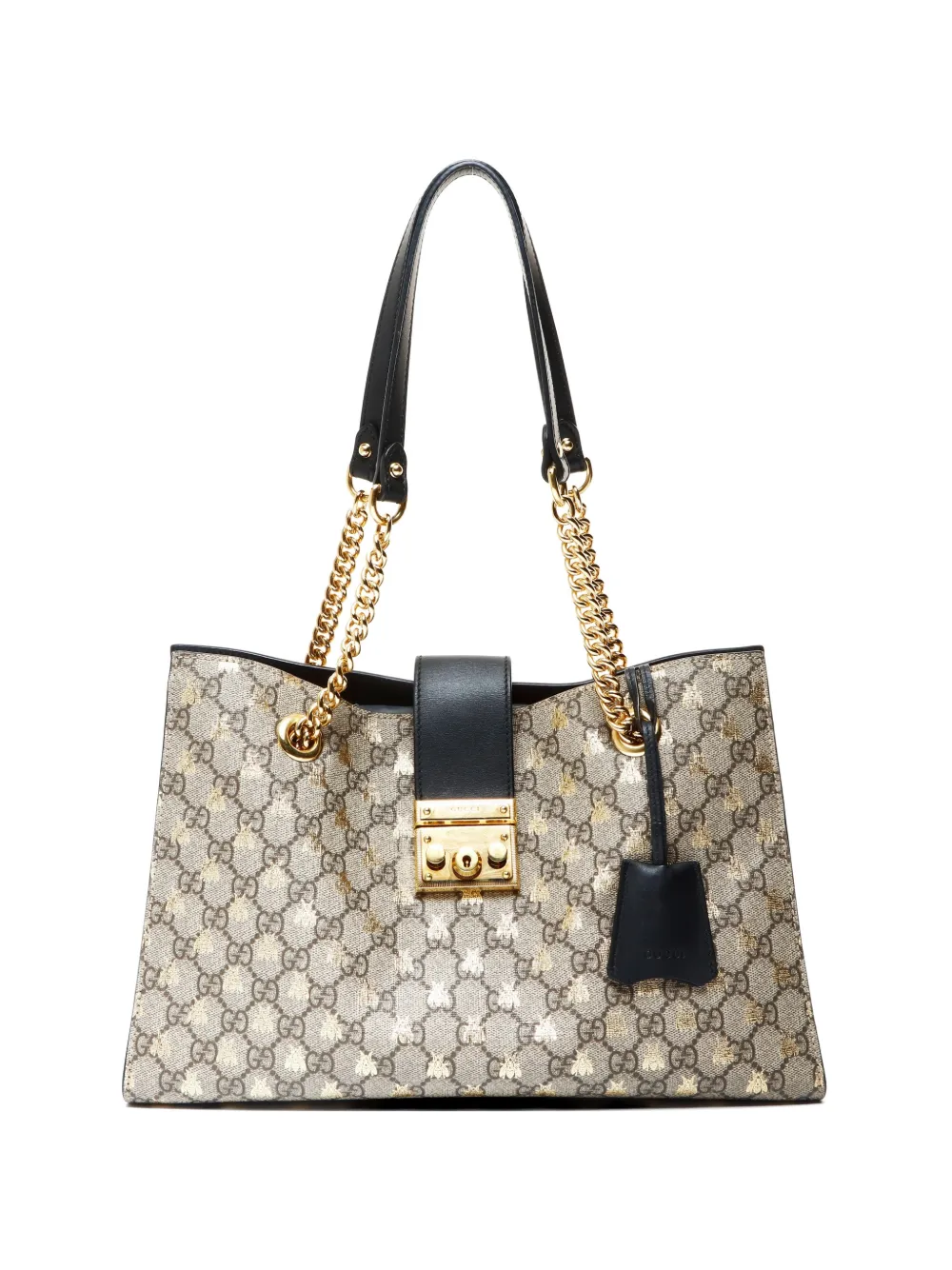 Gucci Pre-Owned 2010s bee-motif padlock tote bag - Marrone