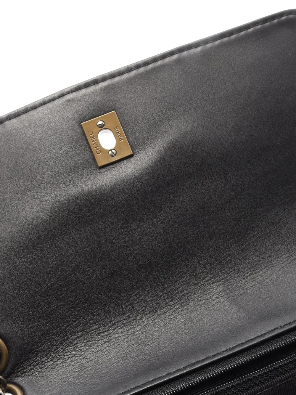 Chanel Pre-owned 2000-2002 CC Wild Stitch Lambskin Flap Shoulder Bag in Black, view 2