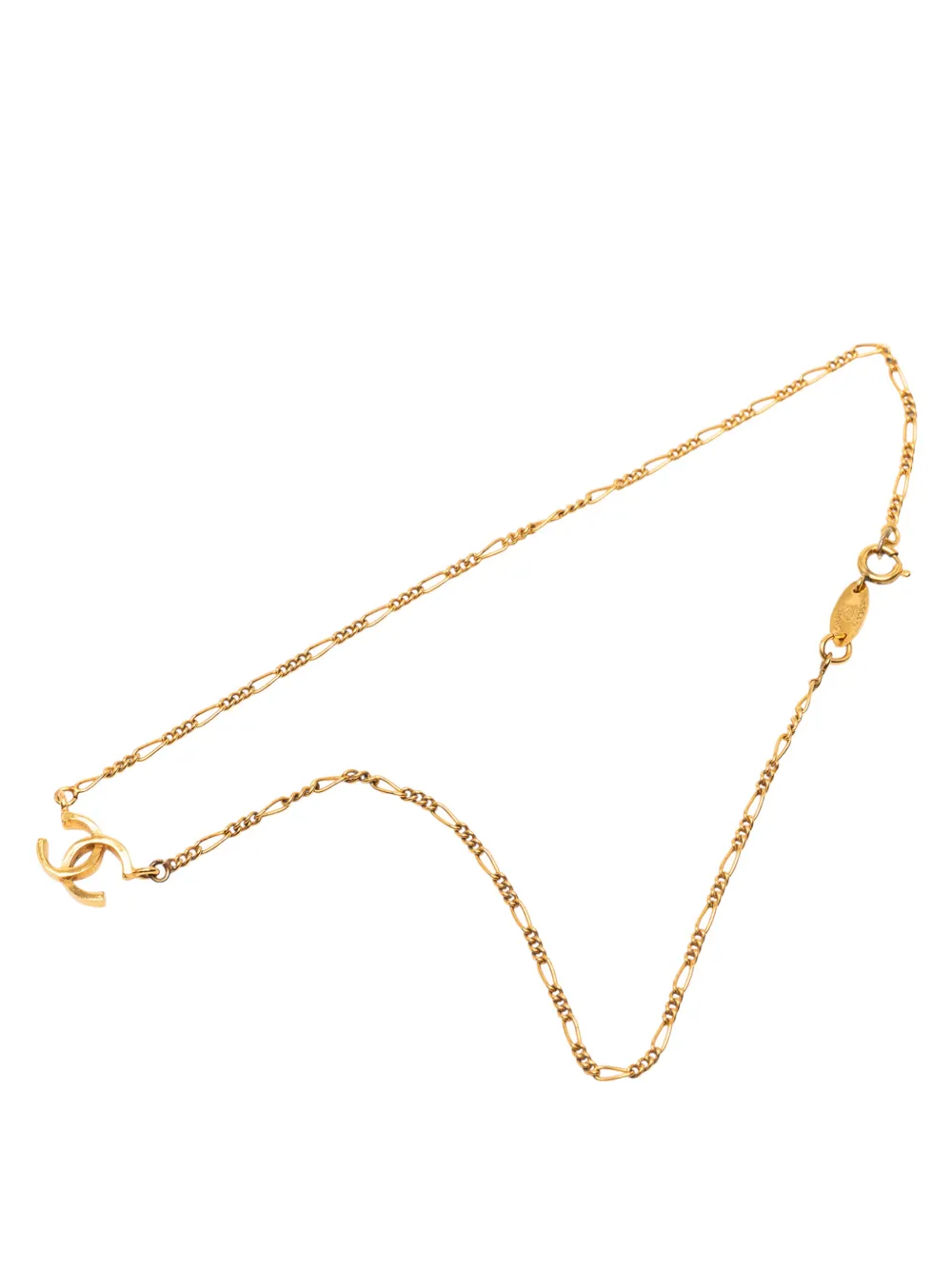 CHANEL Pre-Owned 1982 Gold Plated CC Pendant Necklace costume necklace - Oro