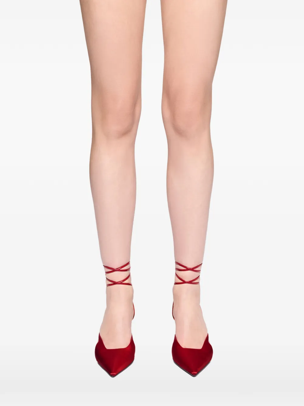 The Attico Slingback pumps met veters Rood