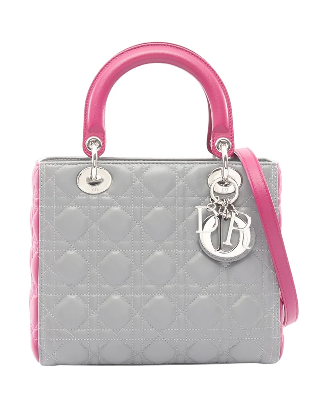 Christian Dior Pre-Owned 2014 Medium Lambskin Cannage Lady Dior satchel - Grau