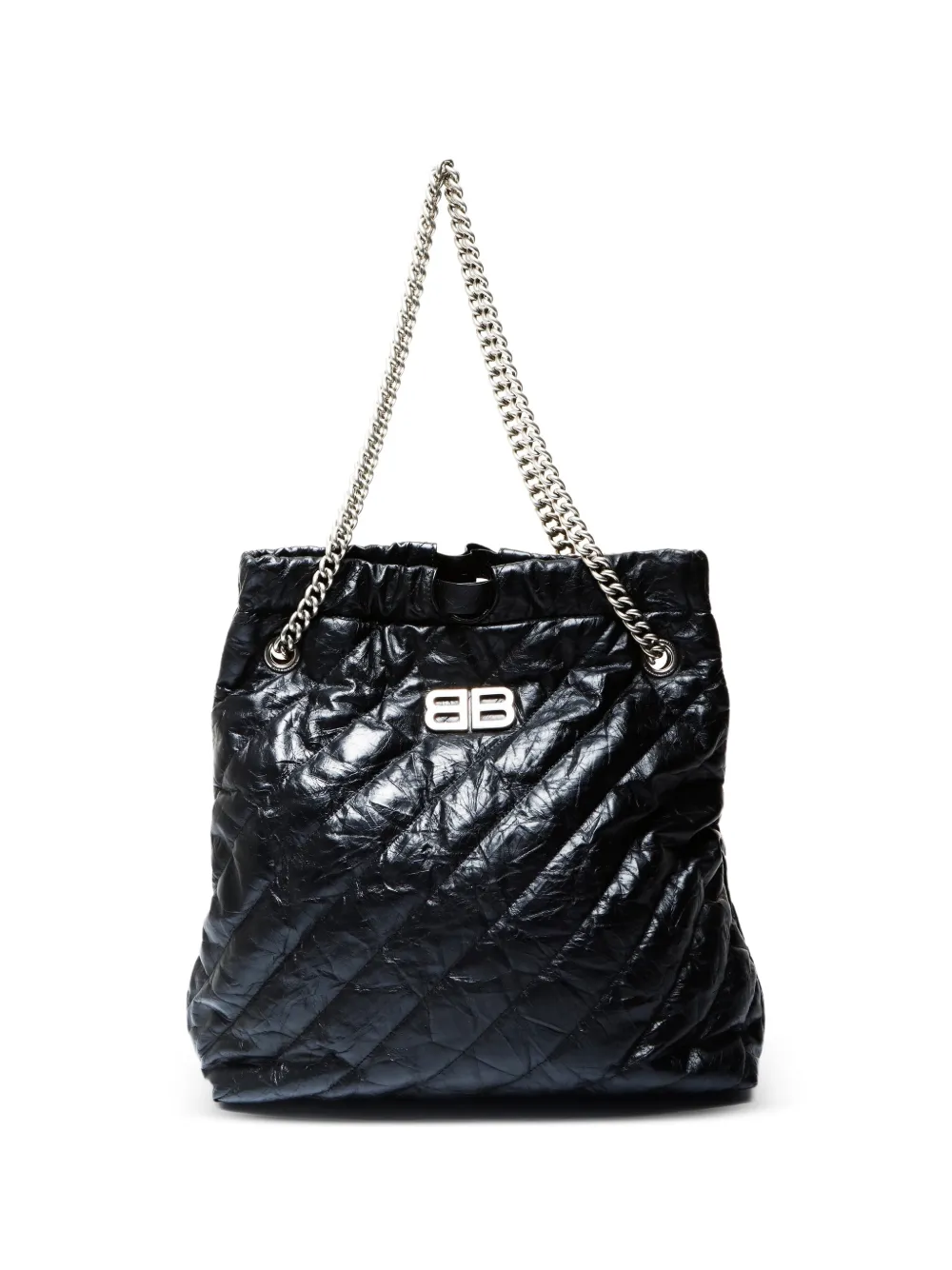 Balenciaga Pre-Owned 2020s Crush quilted chain tote bag - Nero