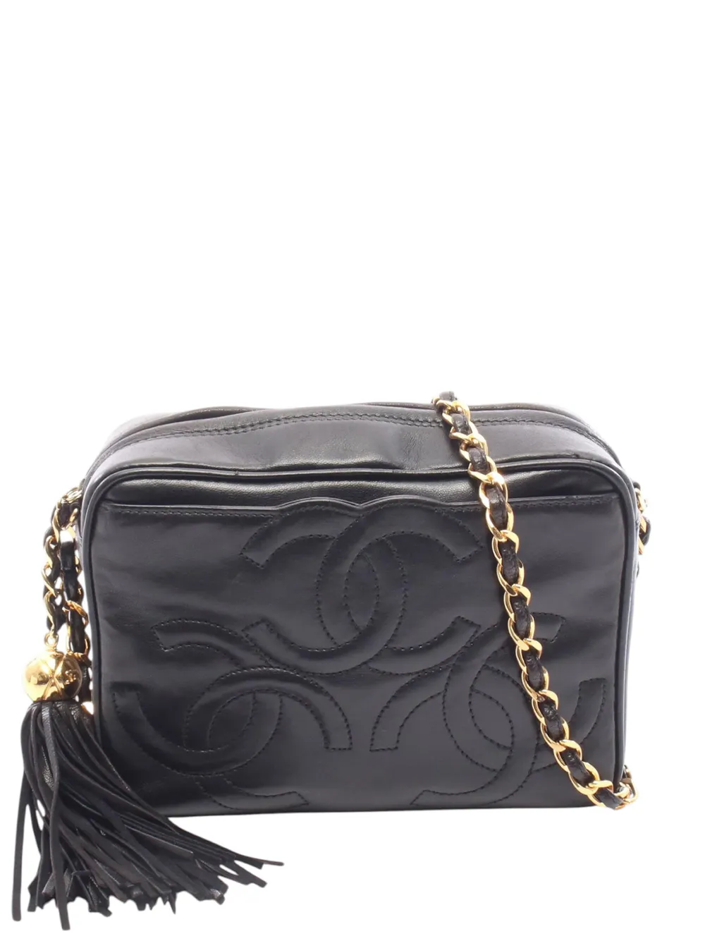 CHANEL Pre-Owned 1996-1997 CC Lambskin Tassel Camera Bag crossbody bag - Nero