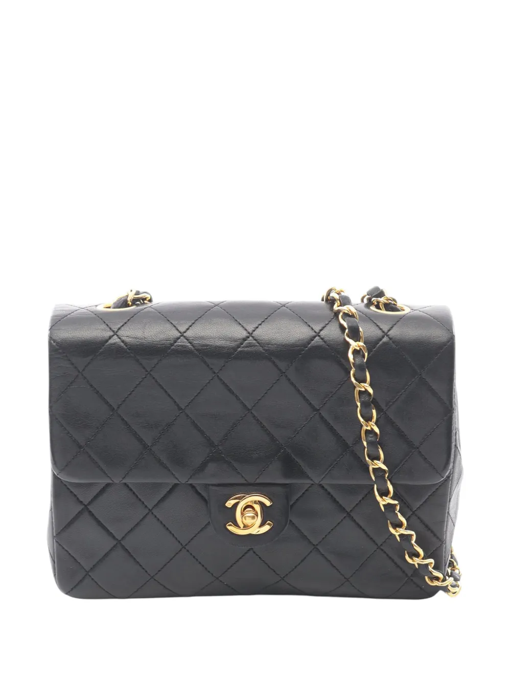 CHANEL Pre-Owned 1989-1991 Small Square Quilted Lambskin Flap shoulder bag - Nero
