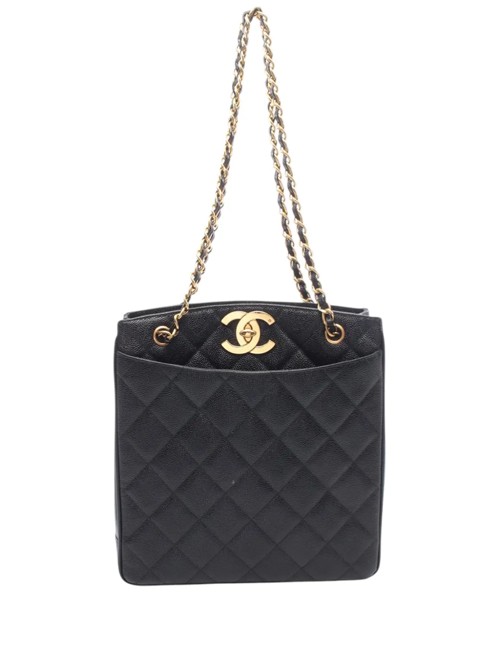 CHANEL Pre-Owned 1994-1996 Quilted Caviar tote bag - Nero
