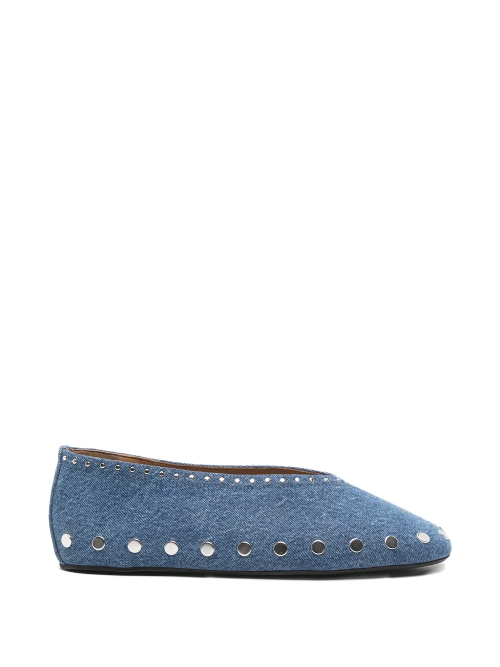 GANNI stud-embellished ballet flats - Blu