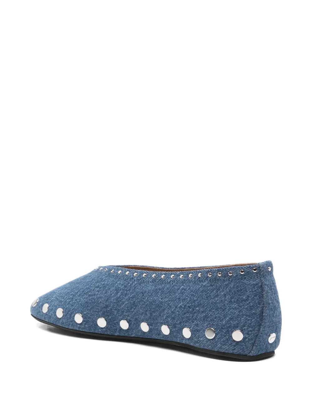 GANNI stud-embellished ballet flats Blauw