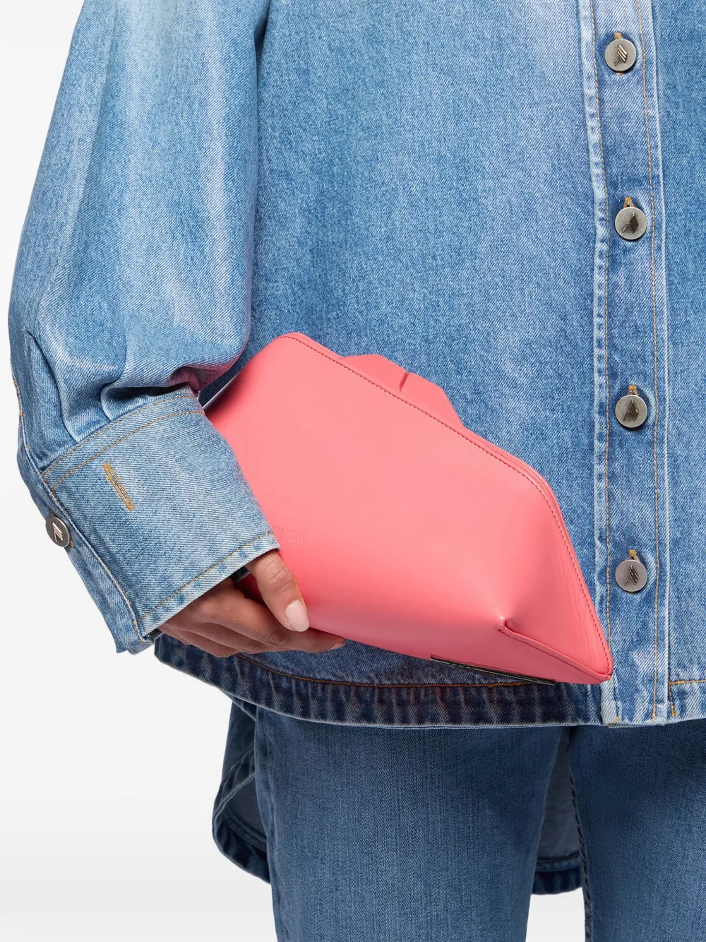 The Attico Oversized clutch Roze