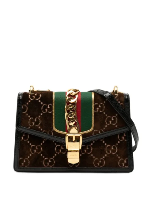 Gucci Pre-Owned petit sac à bandoulière Sylvie en velours GG (2016-2025)