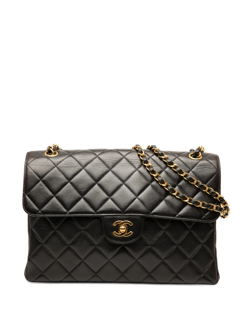 CHANEL Pre-Owned 1996-1997 Jumbo Quilted Lambskin Double Sided Flap shoulder bag - Nero