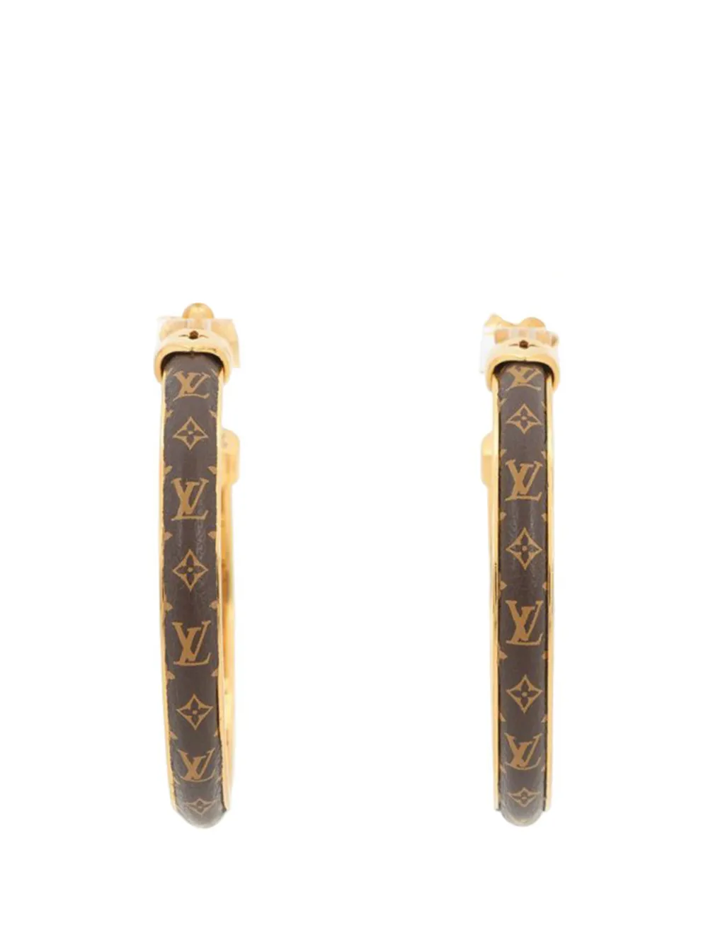 Louis Vuitton Pre-Owned 2023 Gold Plated Monogram Hoop Earrings costume earrings - Marrone