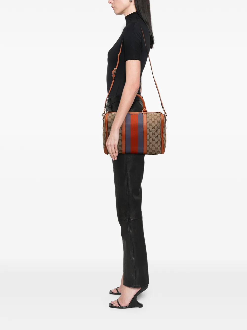 2016-2025 Medium Gg Canvas Web Joy Boston Bag Satchel