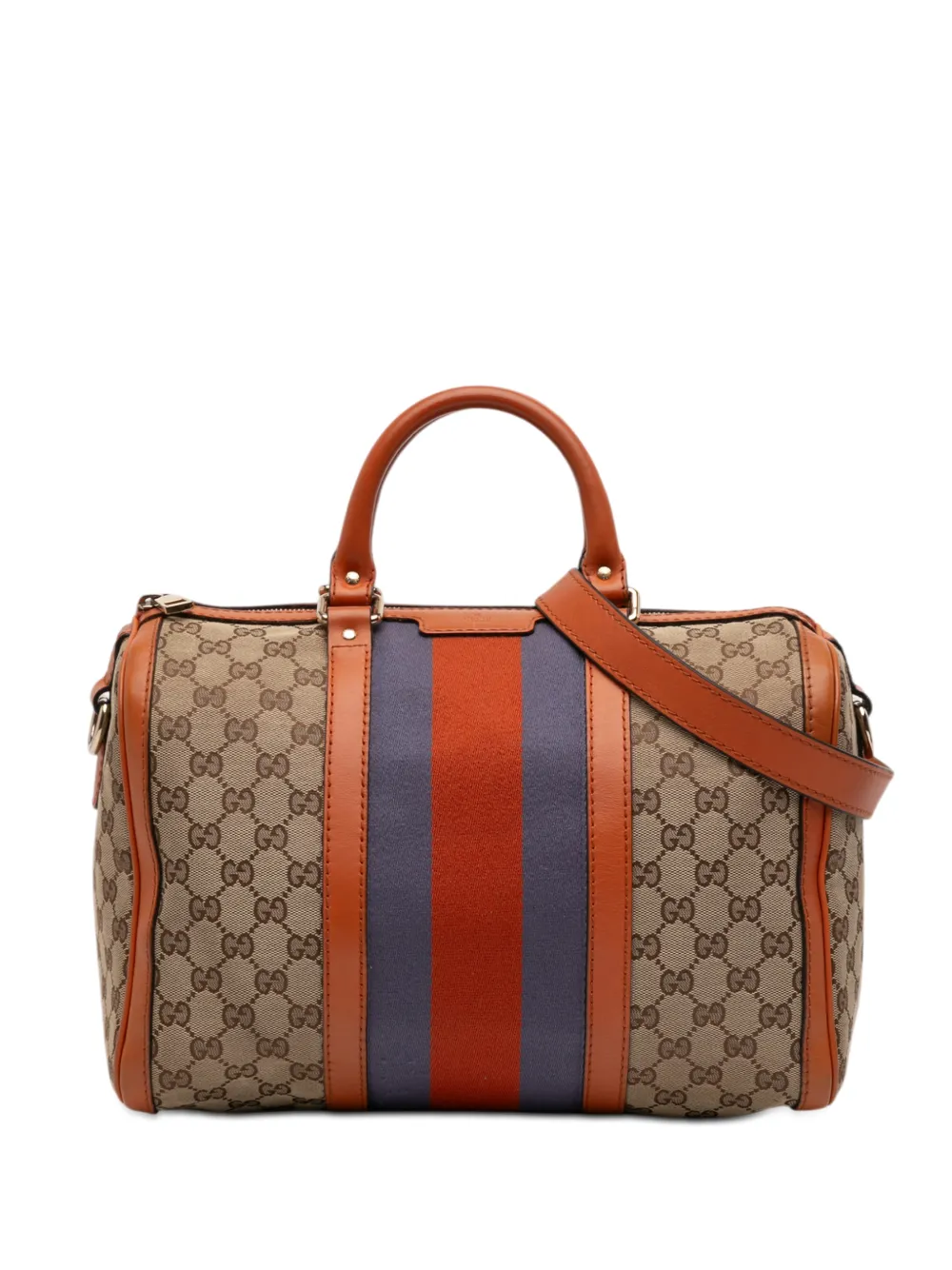 Gucci Pre-Owned 2016-2025 Medium GG Canvas Web Joy Boston Bag satchel - Brown