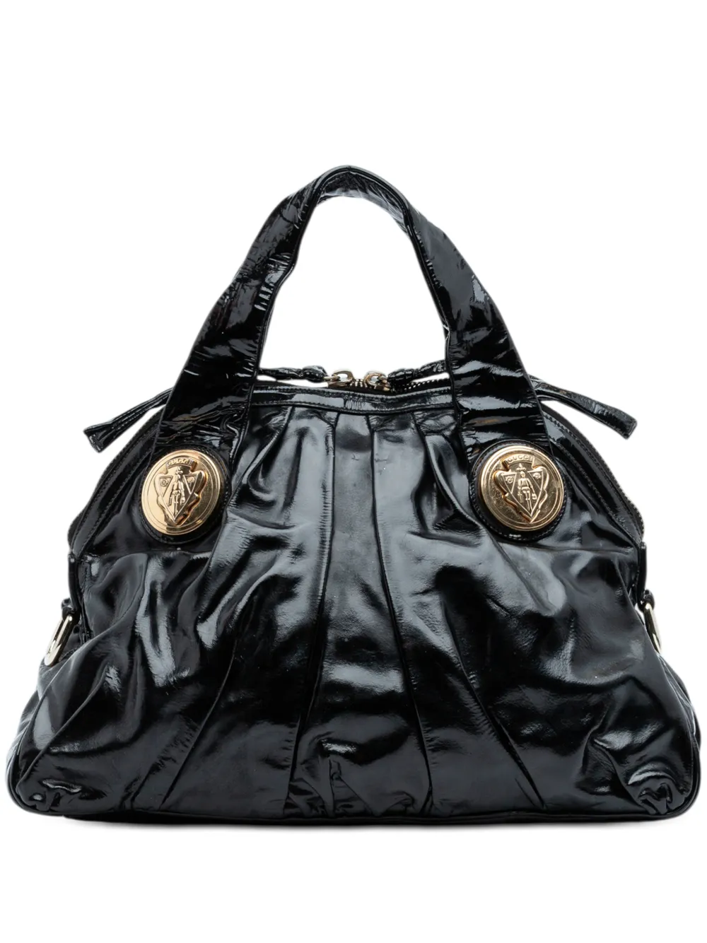 Gucci Pre-Owned 2016-2025 Large Patent Hysteria satchel - Nero