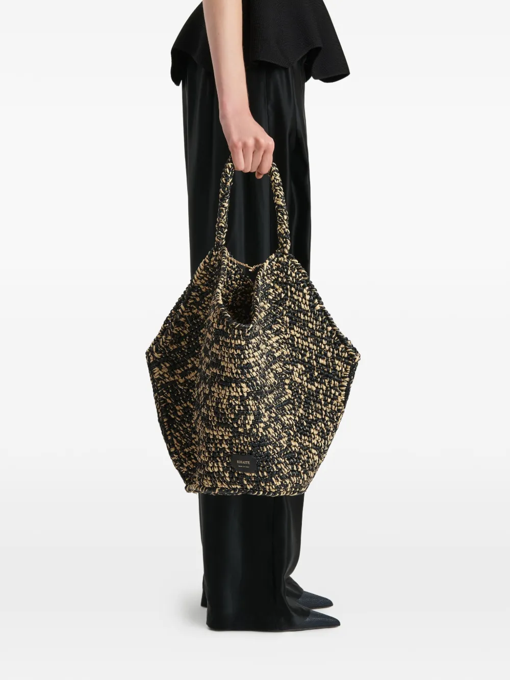 KHAITE Shopper met logopatch Zwart