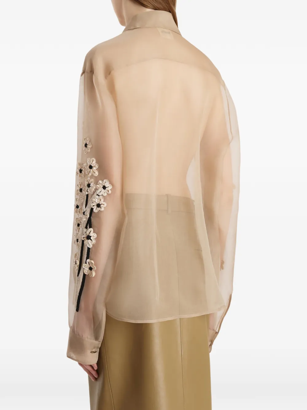 KHAITE Cargo blouse met bloemenprint Beige