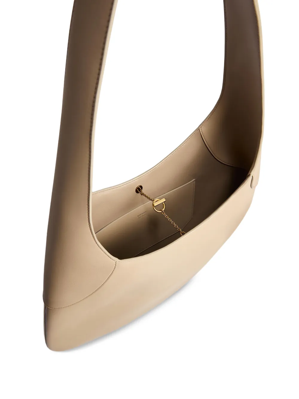 KHAITE Joan grote schoudertas Beige