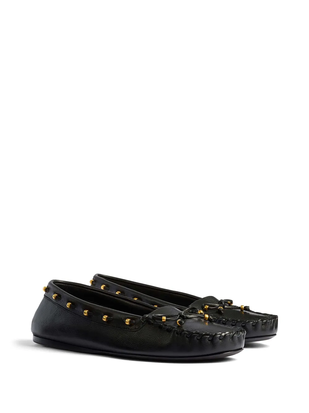 KHAITE Leren loafers Zwart