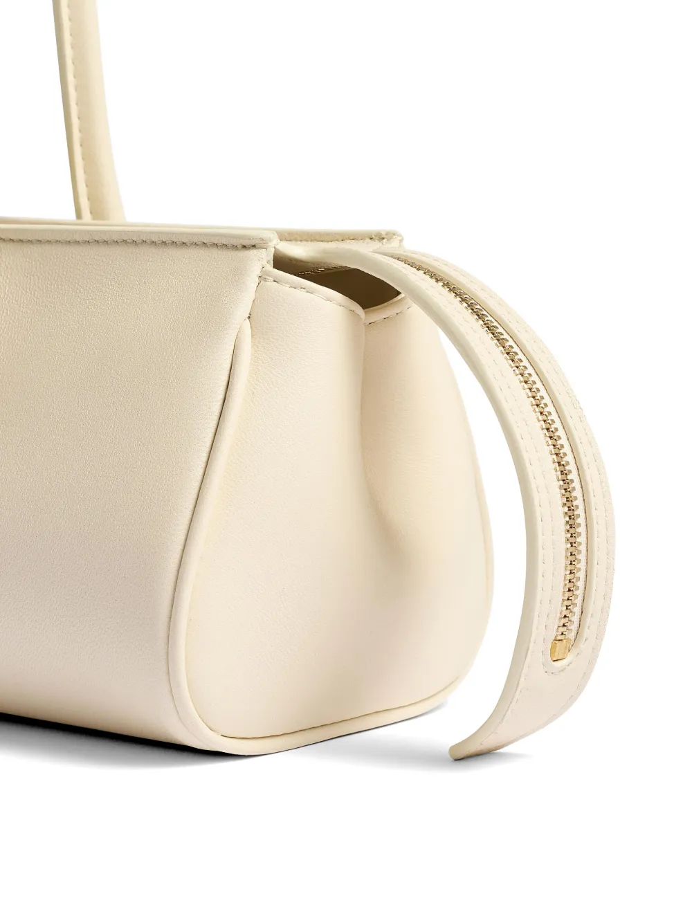 KHAITE Leren schoudertas met rits Beige