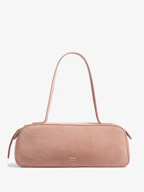 KHAITE suede logo-motif shoulder bag