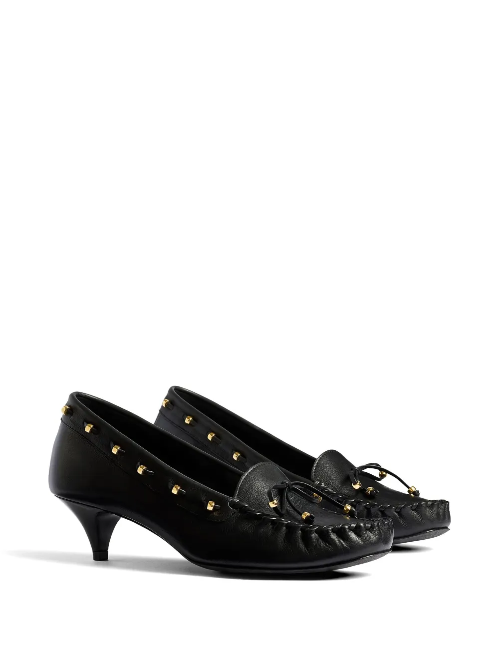 KHAITE Leren pumps met ronde neus Zwart