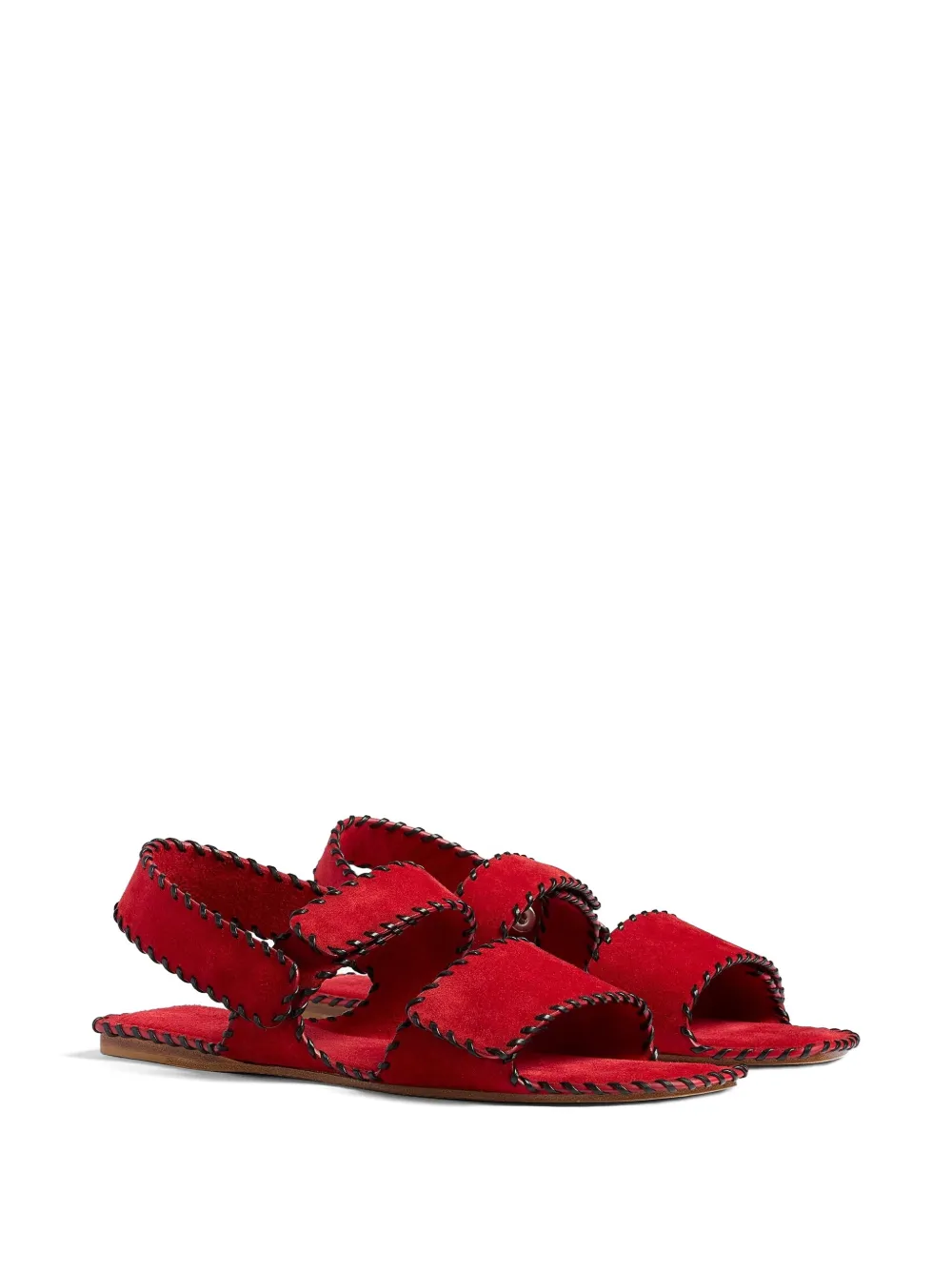 KHAITE Leren sandalen Rood
