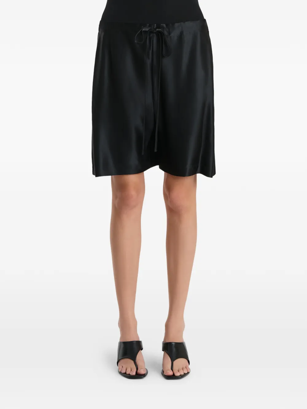 KHAITE Shorts van scheerwol Zwart