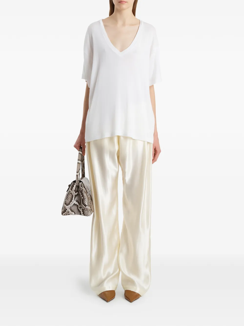 KHAITE Linda T-shirt Wit