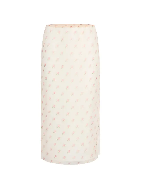 Khaite Silk Skirt in Pink
