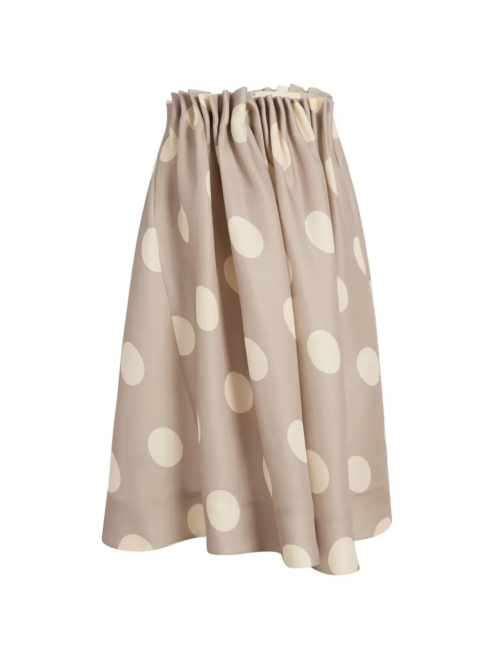 KHAITE Gesmockte midi-rok met stippen Beige