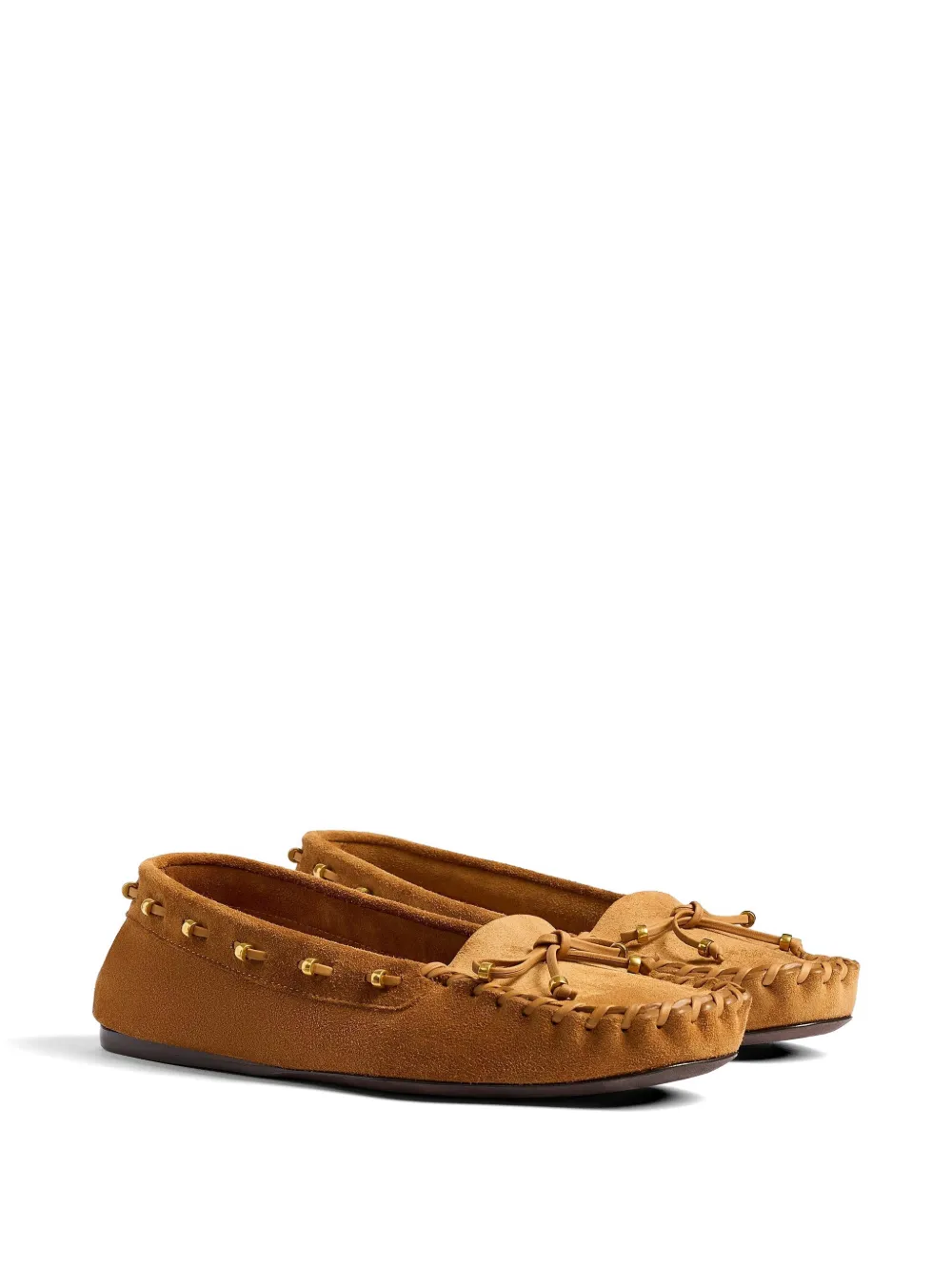 KHAITE Leren loafers Bruin