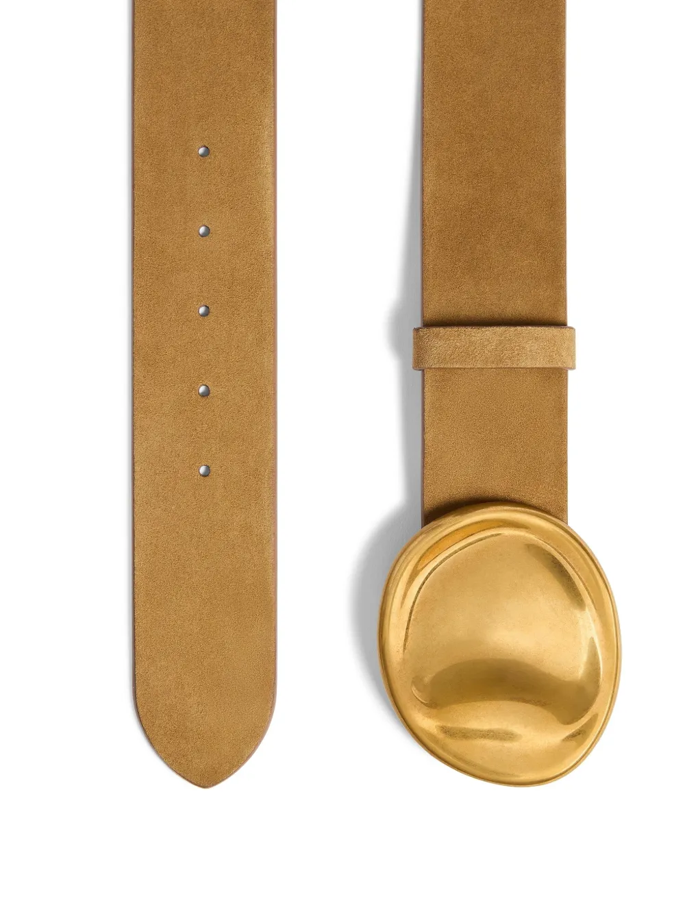 KHAITE Leren riem Beige