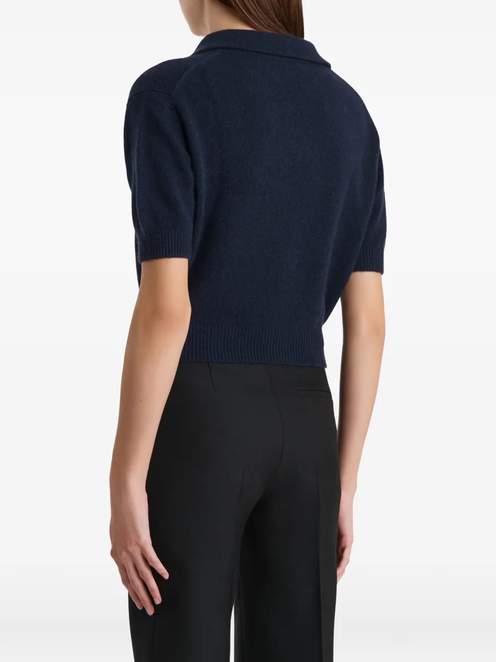 KHAITE Leni top met korte mouwen Blauw