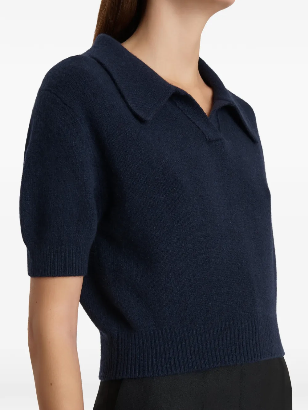 KHAITE Leni top met korte mouwen Blauw