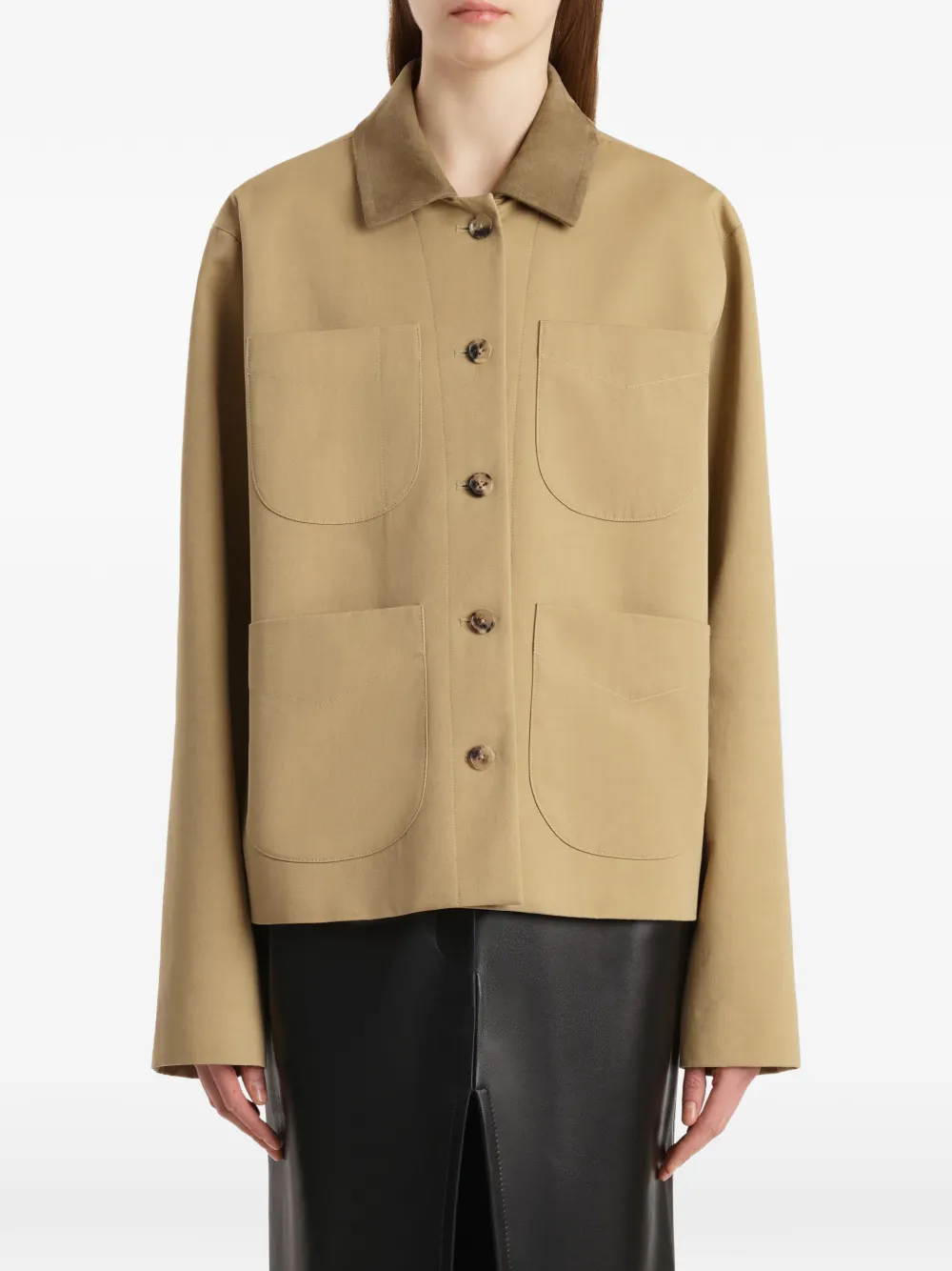 KHAITE Wyatt jack met zakken Beige