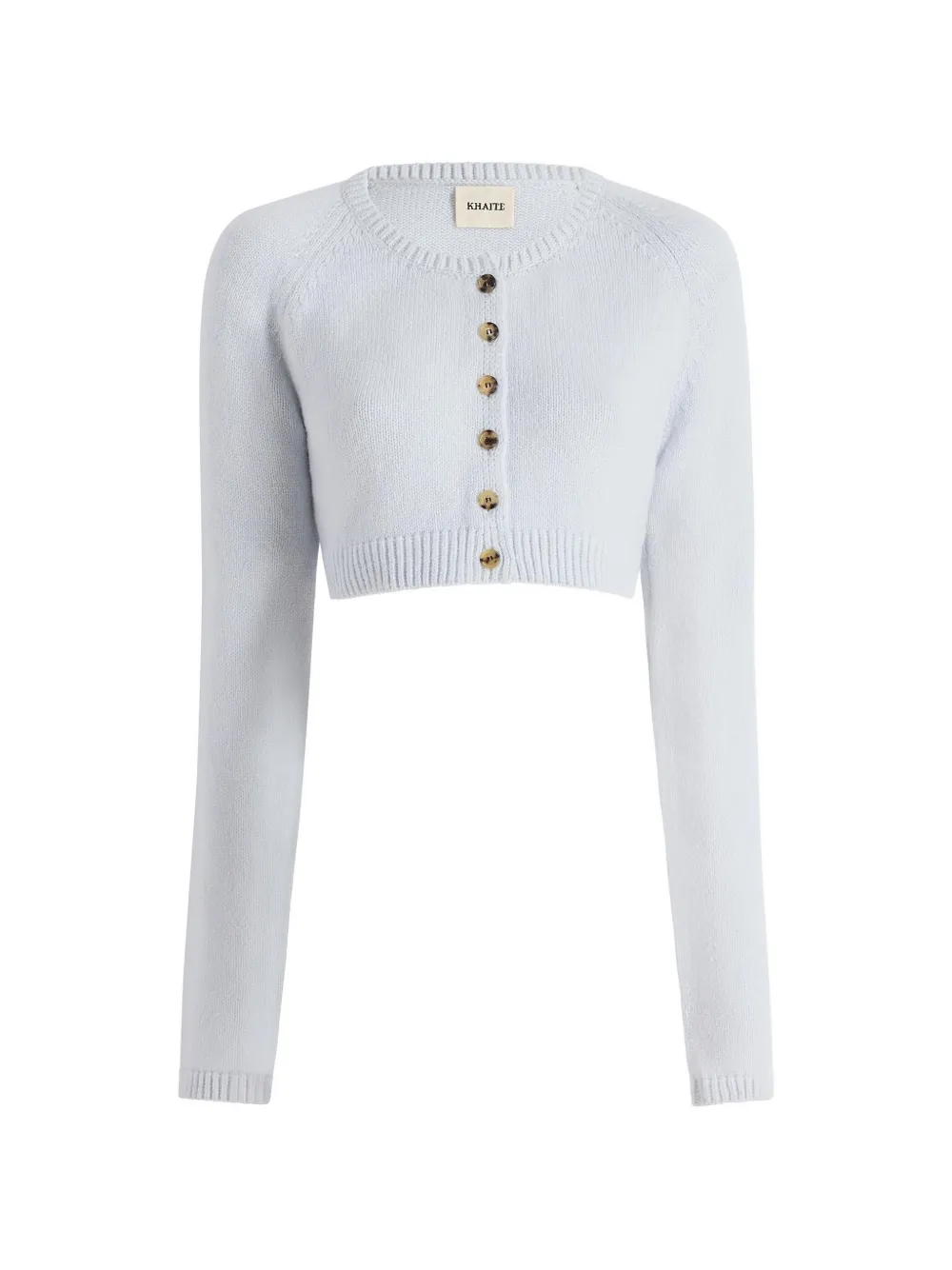 KHAITE crew-neck cardigan - Blue