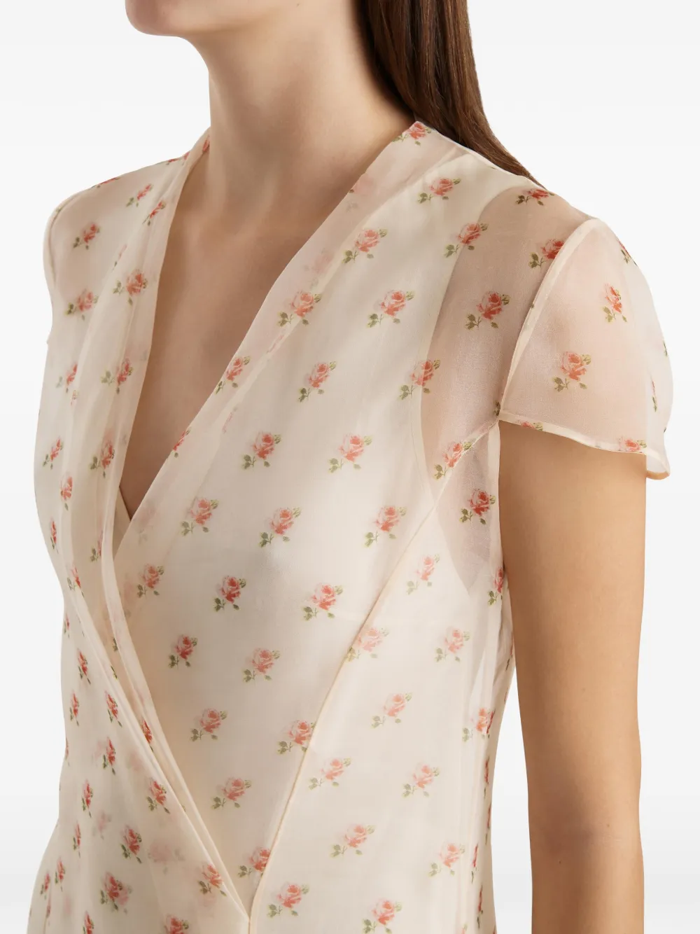 KHAITE Jurk met V-hals Beige