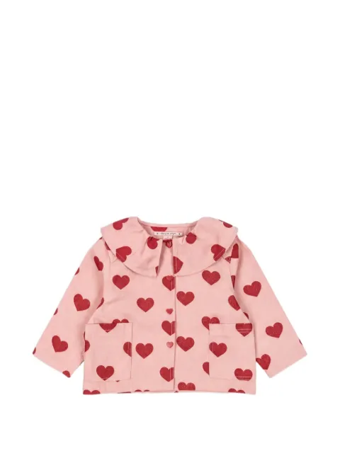 Konges Sløjd chamarra con corazones estampados