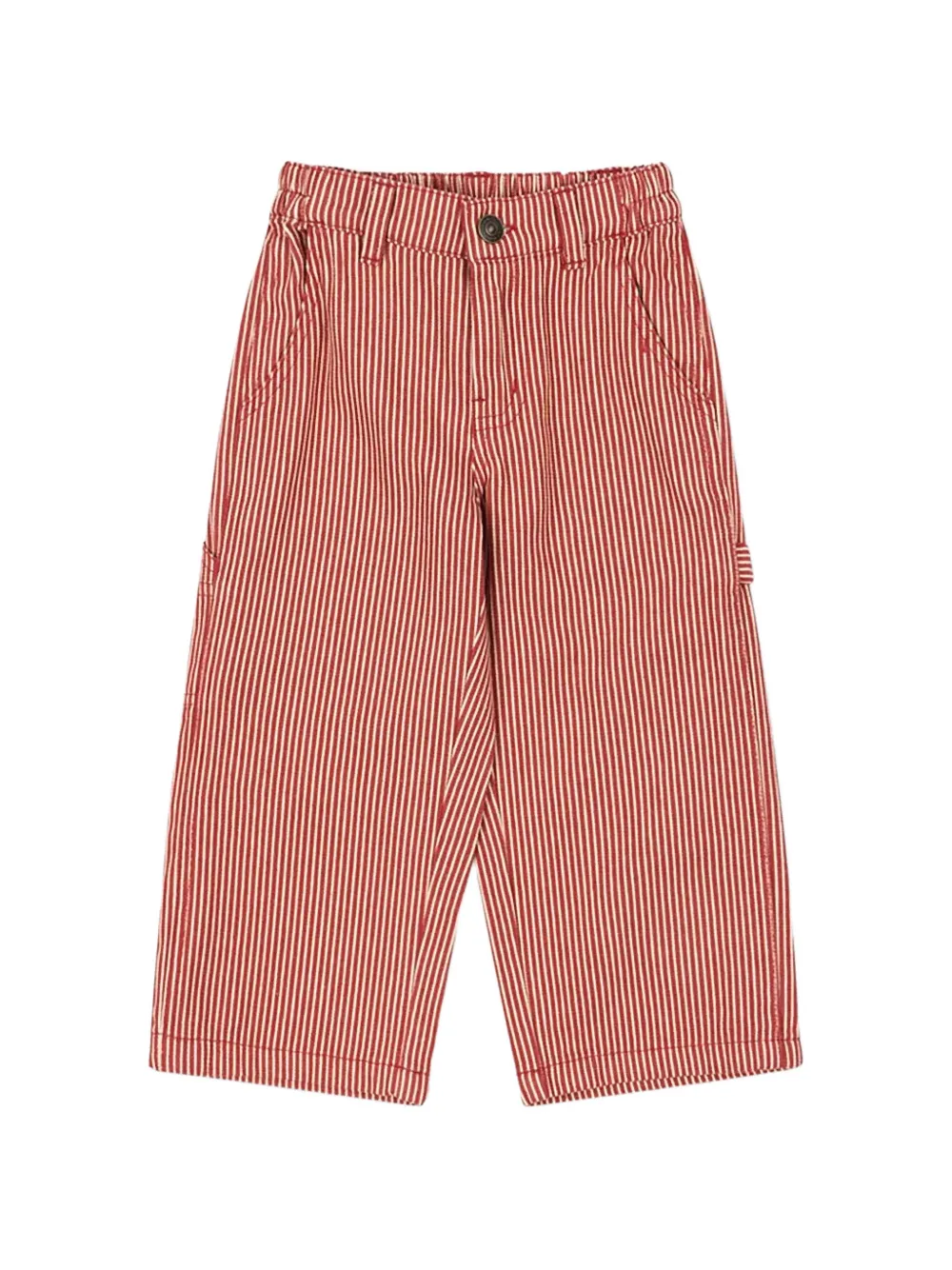 Konges Sløjd Gestreepte cropped broek Rood