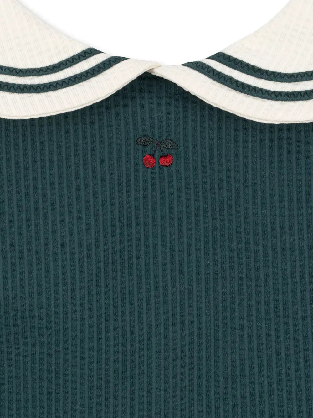Konges Sløjd cherry-embroidered sailor-collar swimsuit Groen