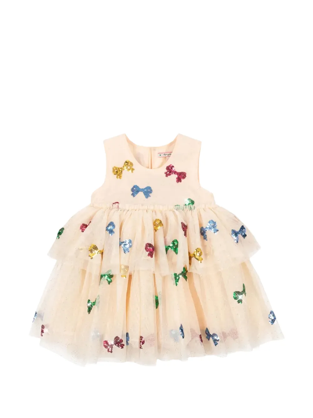 Konges Sløjd Yvonne sequin-bow tiered dress - Toni neutri
