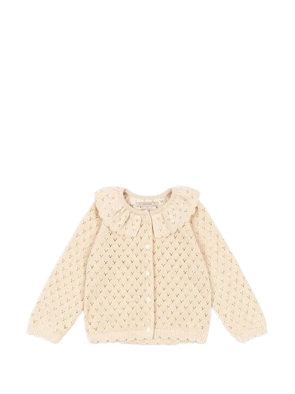 Konges Sløjd Holiday ruffled button cardigan - Neutrals