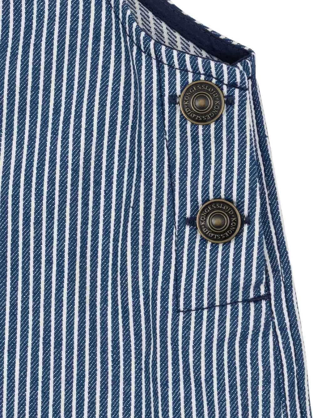 Konges Sløjd Luc stripe-print dungaree shorts Blauw