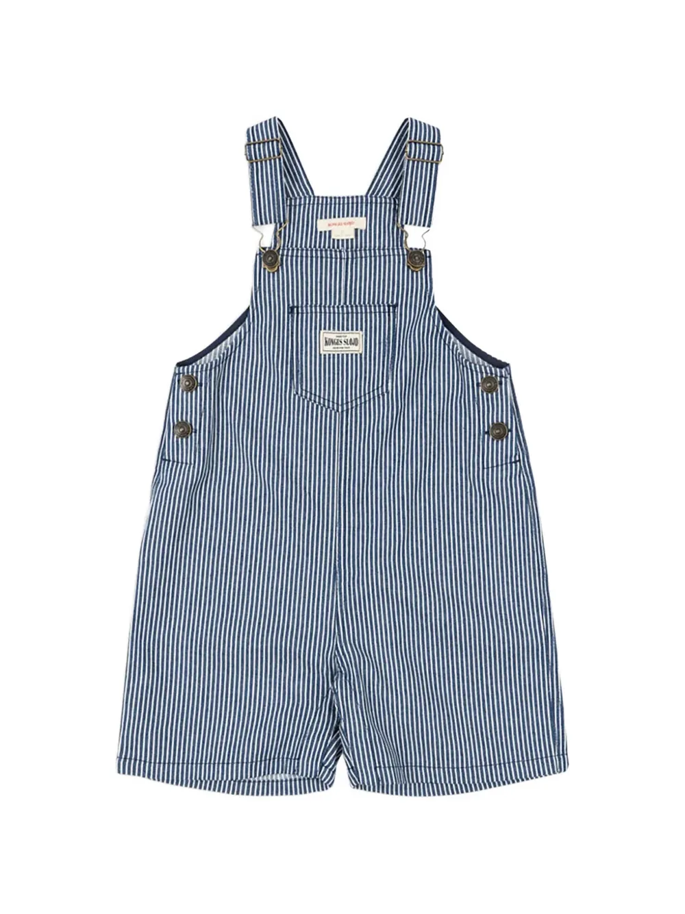 Konges Sløjd Luc stripe-print dungaree shorts Blauw
